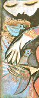 ladder_birds-1.gif, woman holding birds on ladder, Picasso detail