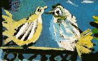 picasso_ant_cbird.jpg, 2 birds on a balcony, detail by Picasso