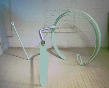 Target,Target 46 X 46 X 74 inches Polychrome and Chromed Steel Copyright,  A Fauteux 2002, all rights reserved,Andre Fauteux, Sable-Castelli Gallery Exhibition, 2003, sculpture 