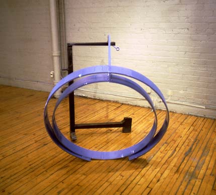 Tempest,{view 2},Tempest 44 X 57 X 39 inches Polychrome and Oiled Steel Copyright,  A Fauteux 2002, all rights reserved
