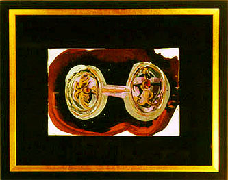 Carol Sutton, Faberge cuff link with Romanoff eagle and anchor ' Date: March 10, 1997,painting, 